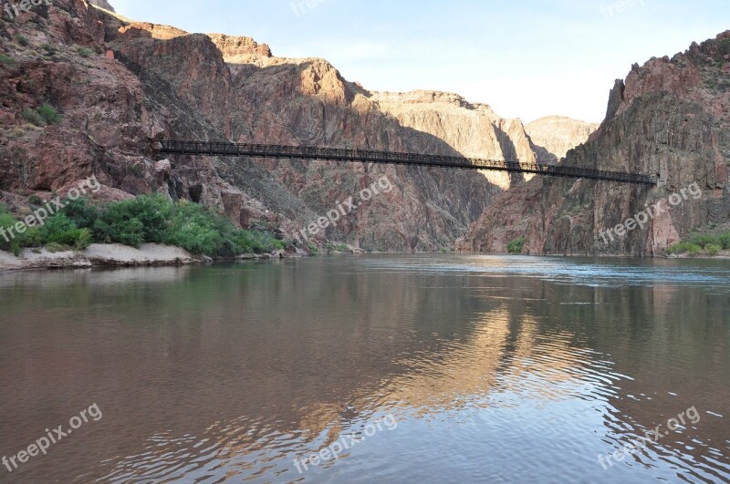 Grand Canyon Mule Trip River Bridge America