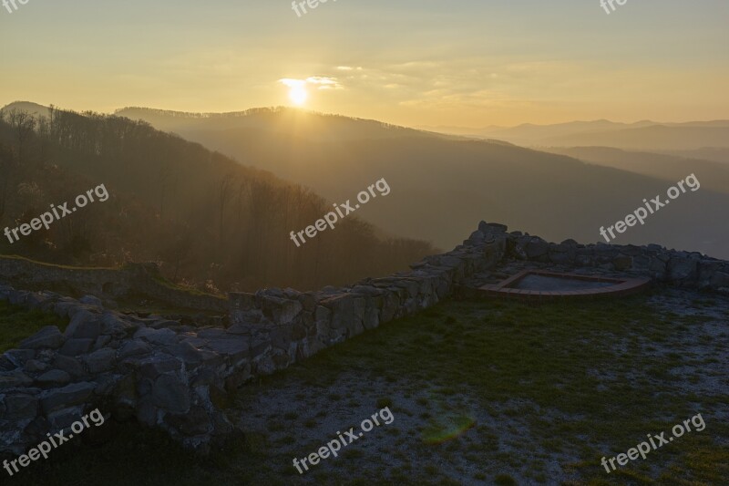 Wall Autumn Desolate Castle Selected The Sky