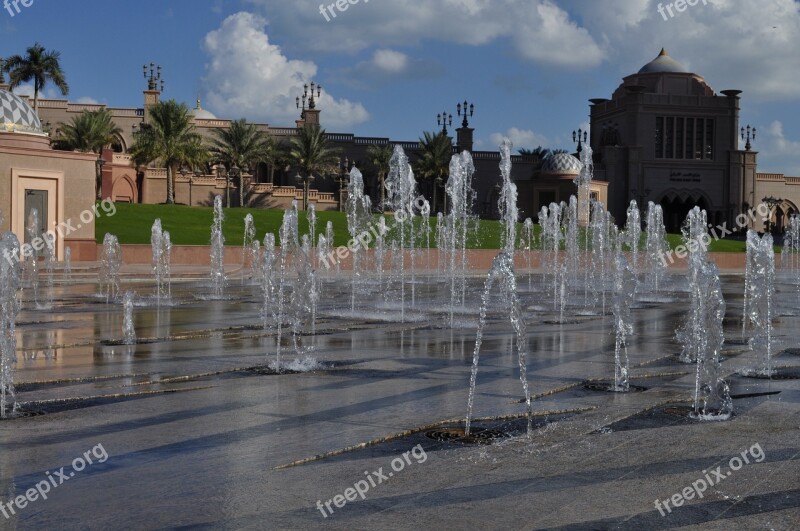 Abu Dhabi Emirates Palace Hotel Fountain United Arab Emirates Free Photos