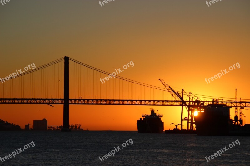 Portugal Lisboa Lisbon Bridge Suspension Bridge