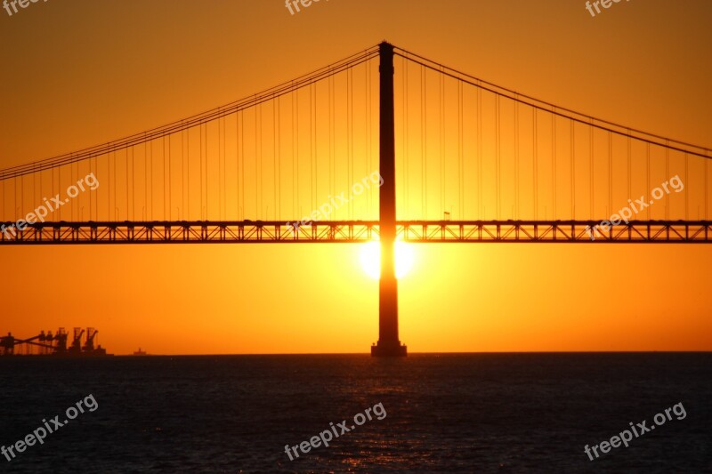 Portugal Lisboa Lisbon Bridge Suspension Bridge