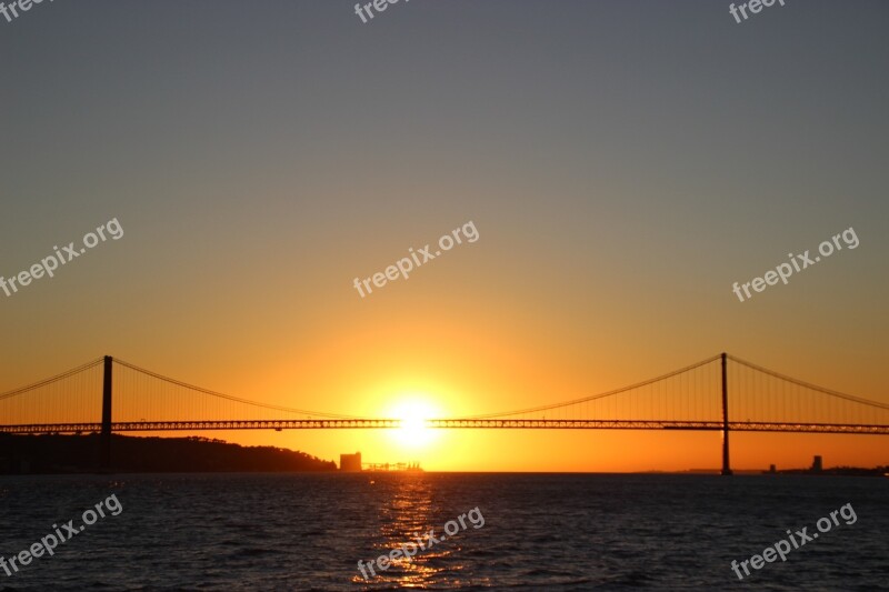 Portugal Lisboa Lisbon Bridge Suspension Bridge