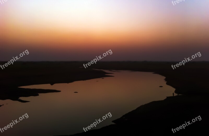 Sunset River Night-sky Sky Scene