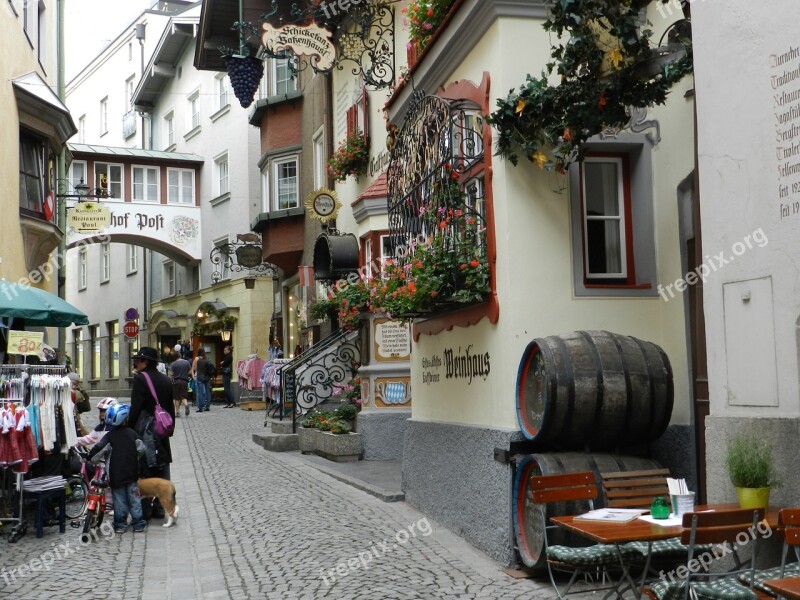 Tyrol Street Houses Barrels Free Photos