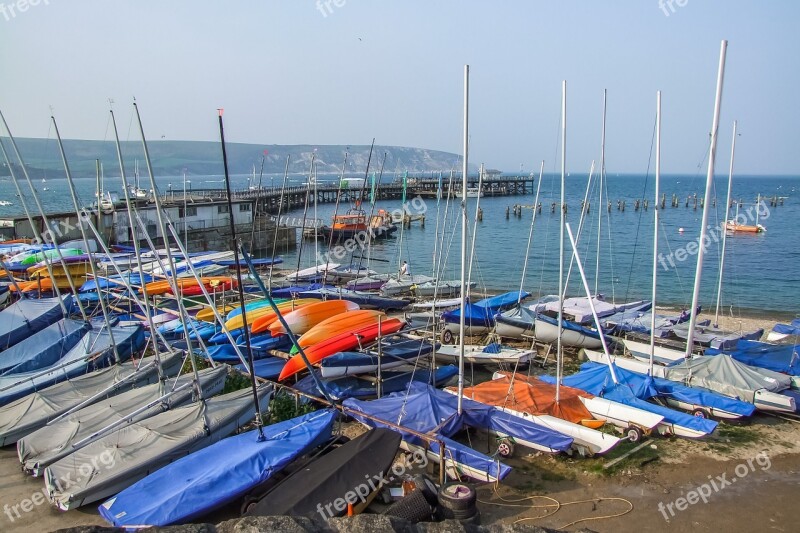 Port Dorset England Seascape Swanage Bay