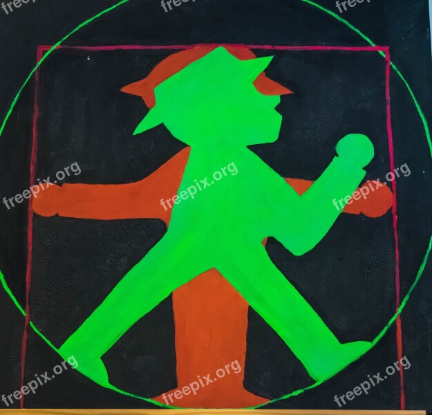 Traffic Lights Little Green Man Red Stop Traffic