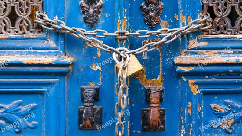 Padlock Blue Dies Lock Old