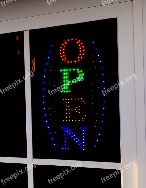 Pizzeria Open Neon Sign Note Opening Hours