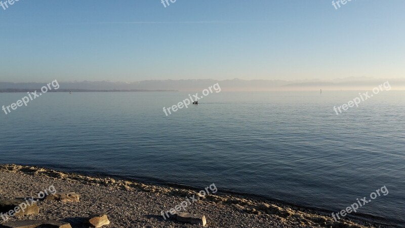 Lake Constance Afternoon Winter Still Water Free Photos