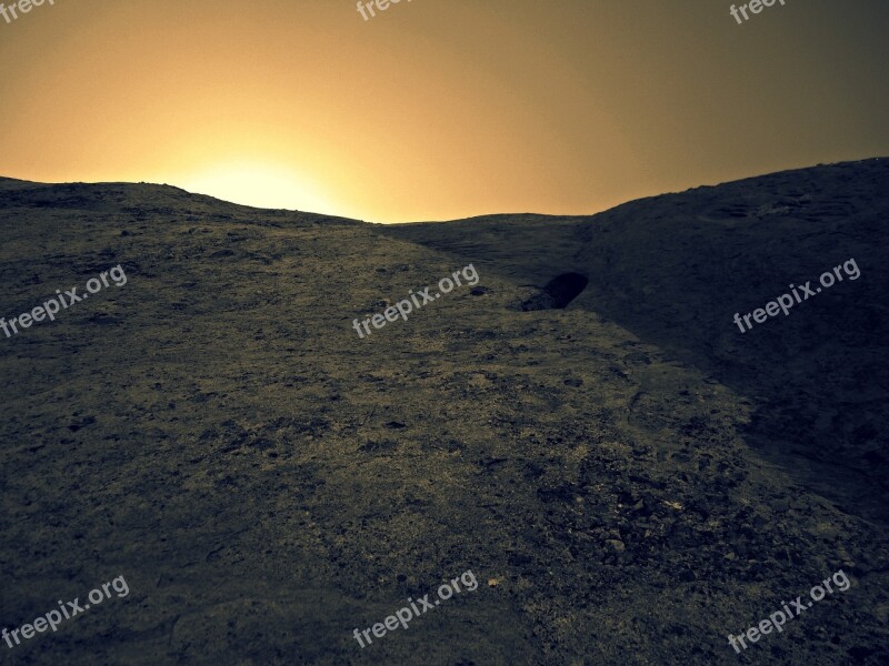 Sunset Light Sepia Hill Sun