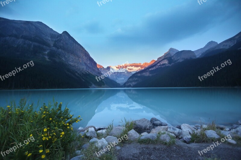 Mountains Landscape Lake Water Blue