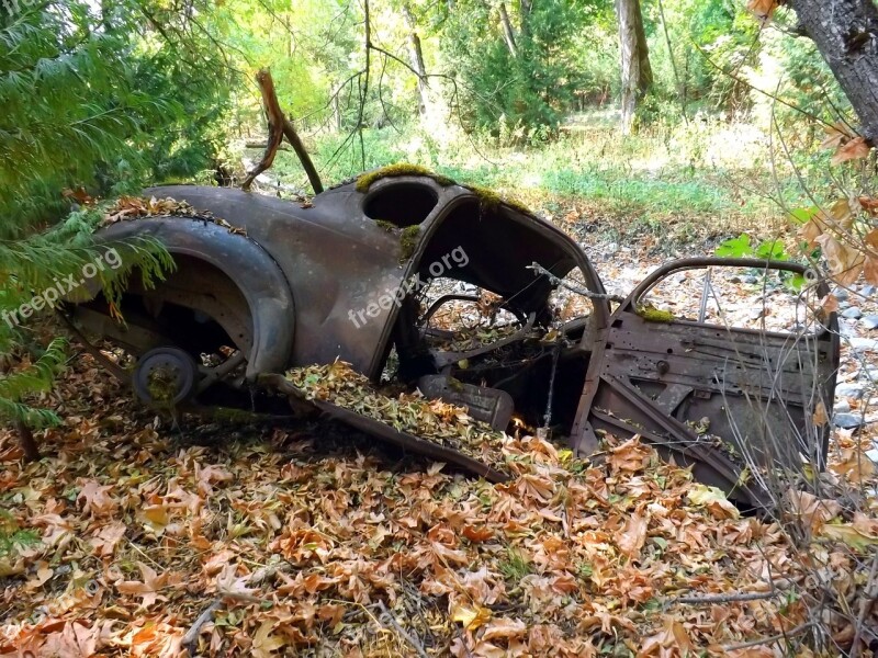 Car Abandoned Rusted Old Metal