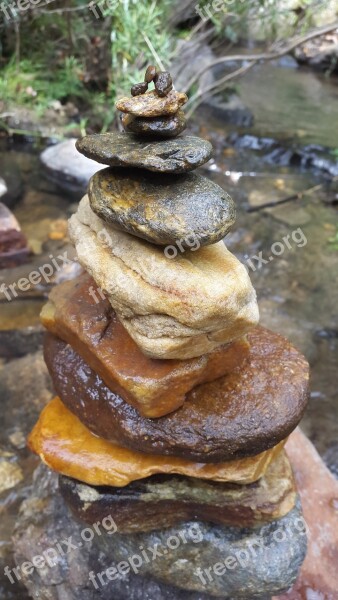 Rocks Stack Balance Waterfall Free Photos