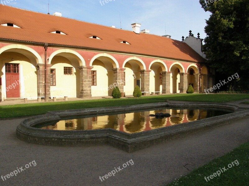 Arcade Castle Architecture Monument Czech Republic