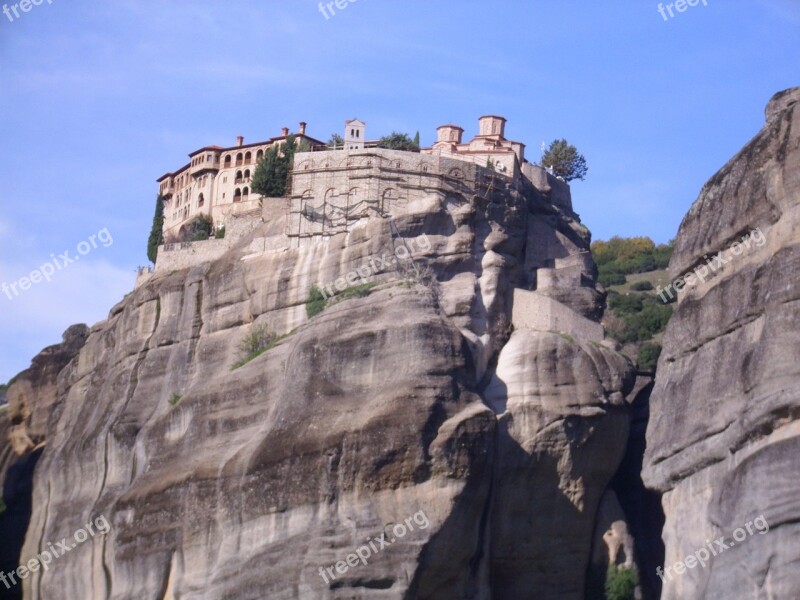 Meteora Monastery Mountains Free Photos