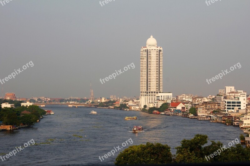 Bangkok Thailand Skyscraper River Asia