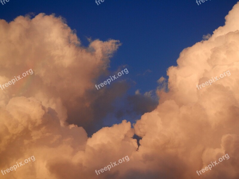 Rainbow Clouds Rainbow In Clouds Fluffy Nature