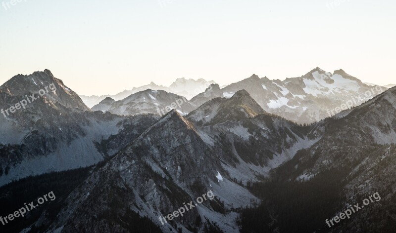 Mountains Landscape Mountain Top Snow Adventure