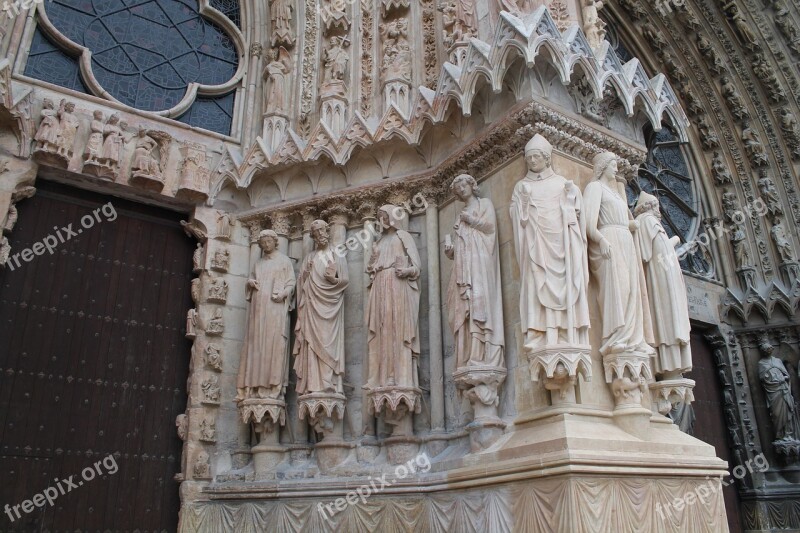 Reims Cathedral Statue Saints Religion