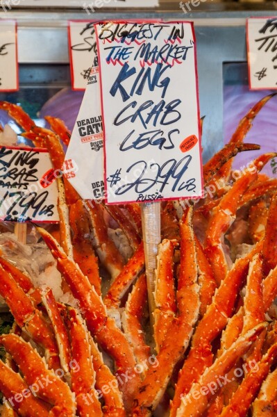 Crab Legs King Crab Fish Market Farmers Market King