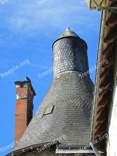 Château D'esvres Slate Roof Tower Turret Poivrière