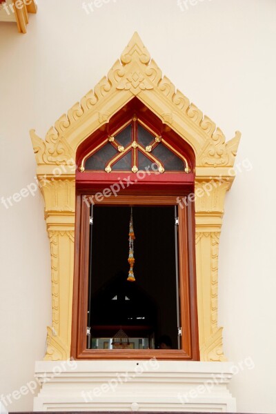 Thailand Bangkok Temple Window Asia