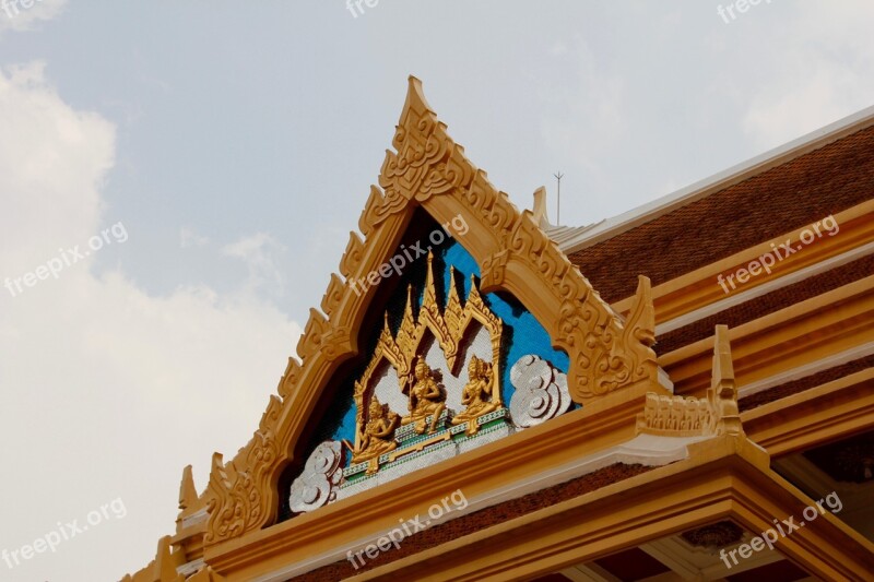 Thailand Bangkok Temple Roof Asia