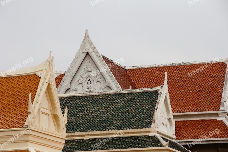 Thailand Bangkok Temple Roof Asia