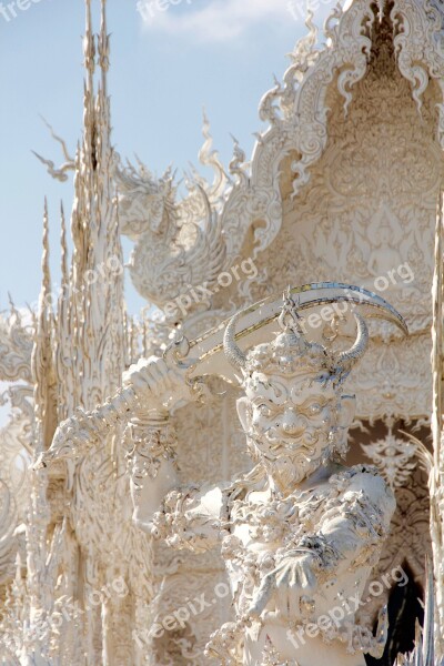 Figure Wat Rong Khun Temple Thailand White Temple