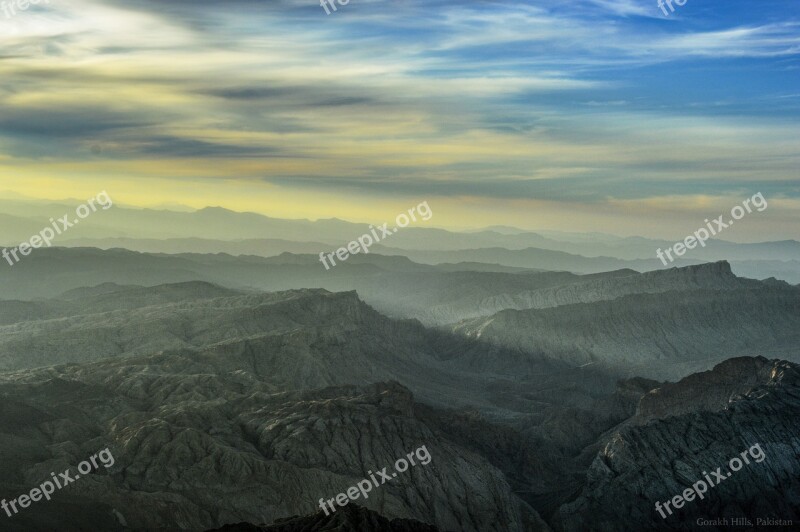 Pakistan Sky Mountain Landscape Scenery