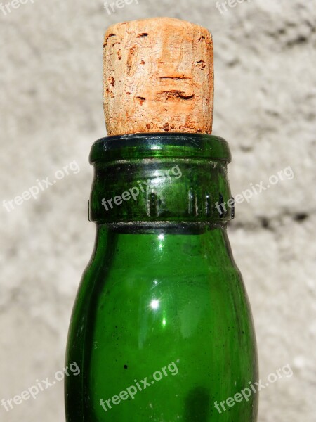 Bottle Cork Bottle Neck Green Glass Free Photos