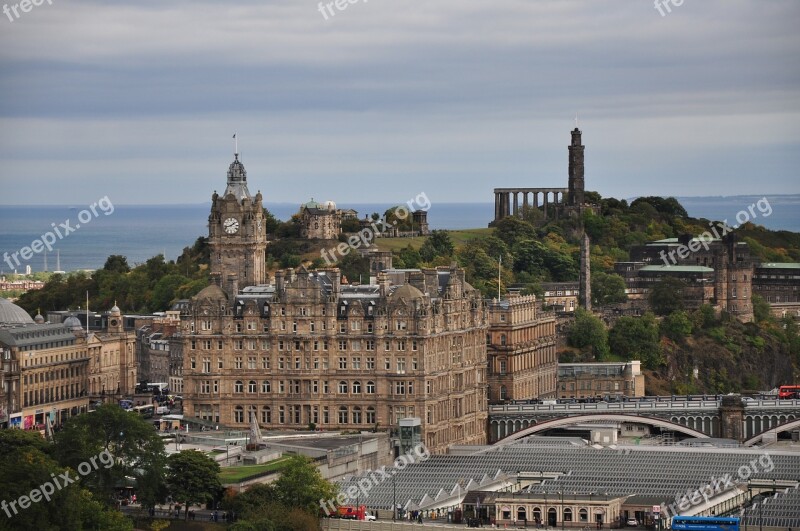 Edinburgh Scotland City Panorama National Monument