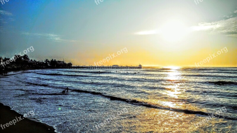 Sunset Huanchaco Costa Mar Sol