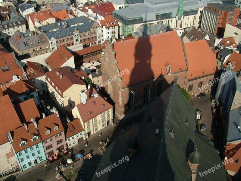 Latvia Riga Bird's Eye View Riga Old Town Historic Center