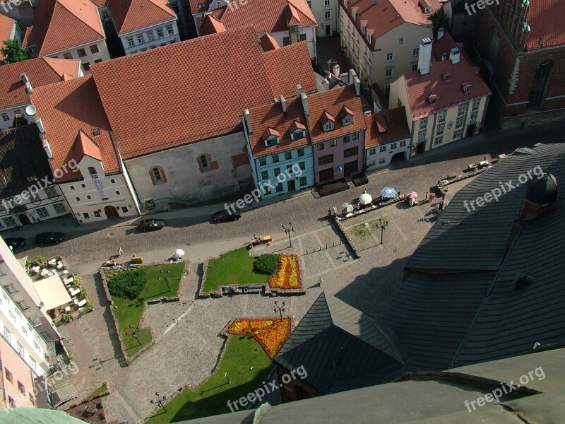 Latvia Riga Bird's Eye View Steeple Free Photos