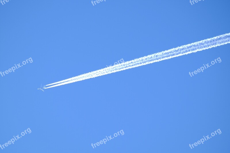 Aircraft Sky Contrail Travel Airliner