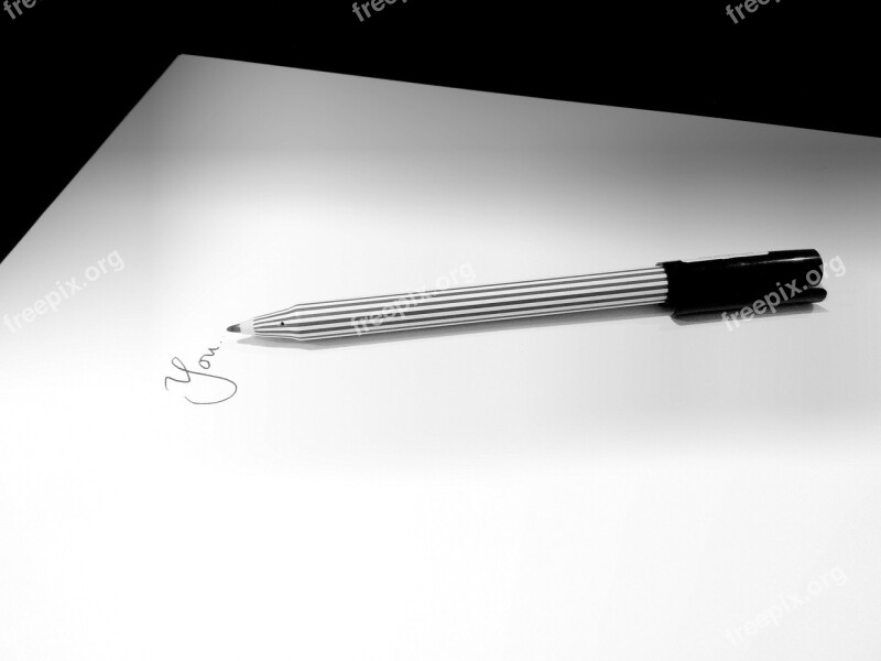 Letter Pen You Note Black And White