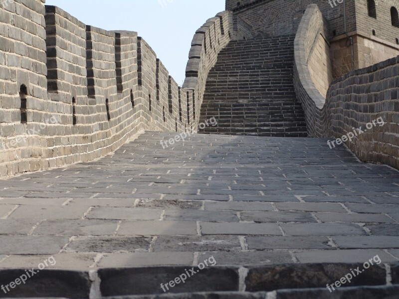 China Wall Beijing Great Wall Of China Asia