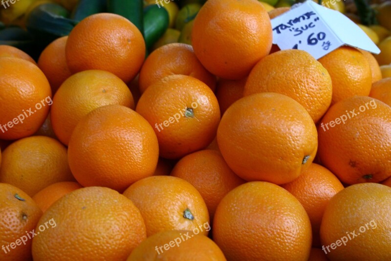 Oranges Farmers Market Fruits Local Colorful