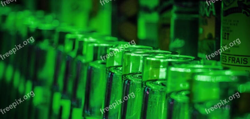 Glass Bottles Green Green Glass Colorful