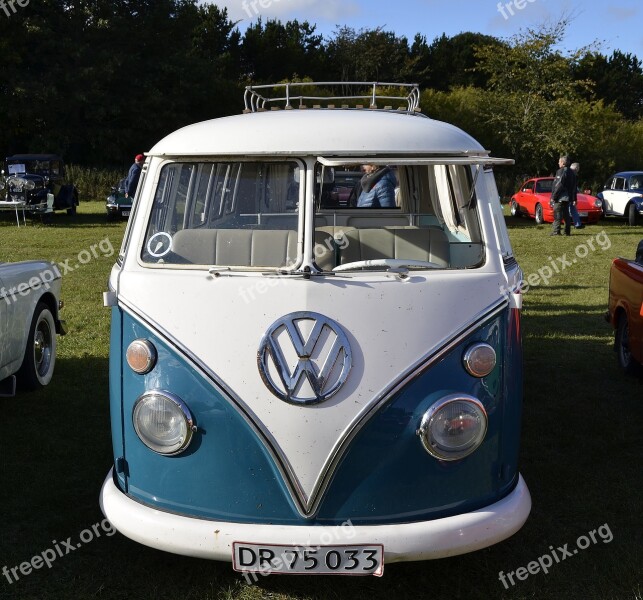 Volkswagen White German Car Blue