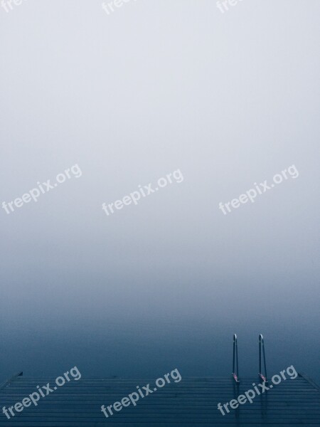 Foggy Pier Jetty Fog Water