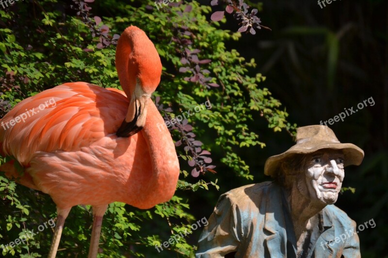 Flamingo Statue Colorful Decorative Summer