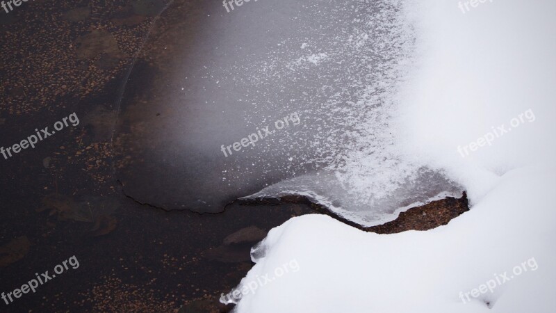 Ice Water Shore Frost Ice Crystals