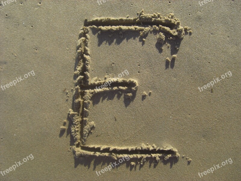 Letter E Sand Stick Beach Alphabet