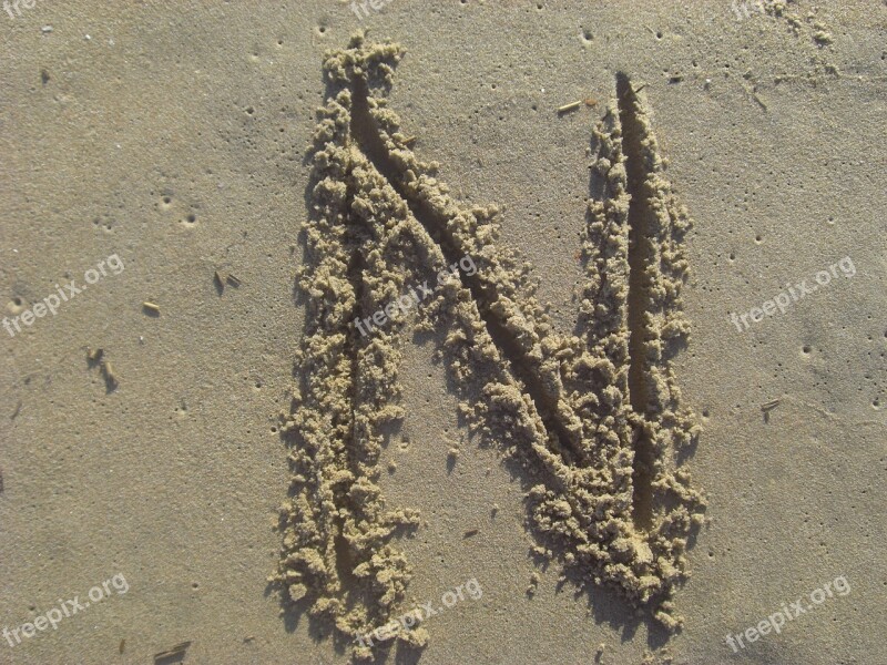 Letter N Sand Stick Beach Alphabet