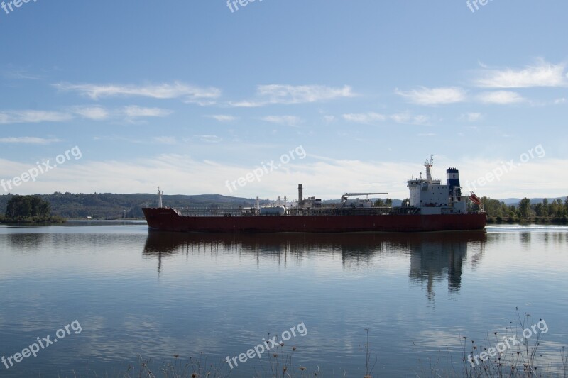 River Ship Shipping Water Nature