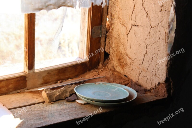 Shack Plates Adobe Old Vintage