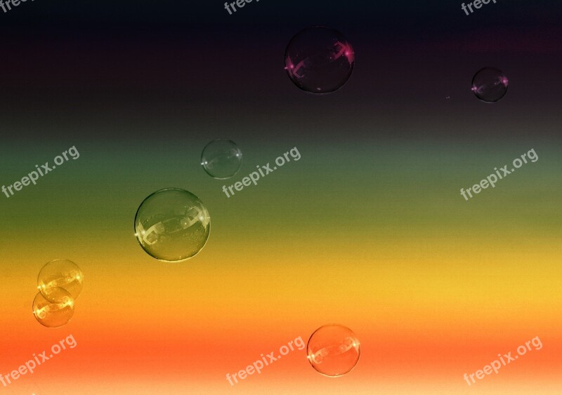 Soap Bubbles Colorful Balls Soapy Water Make Soap Bubbles