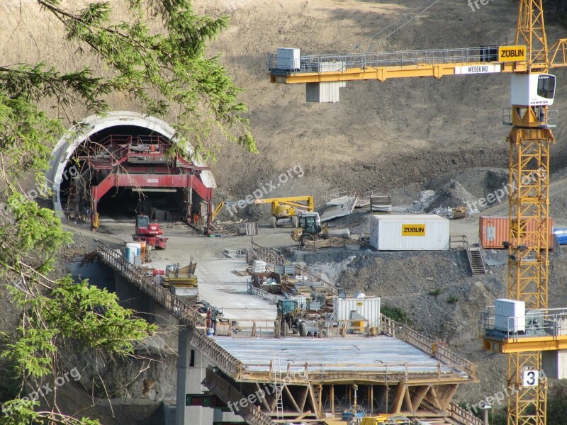 Tunnel Construction Site High-speed Rail Line Masserberg Ice Free Photos